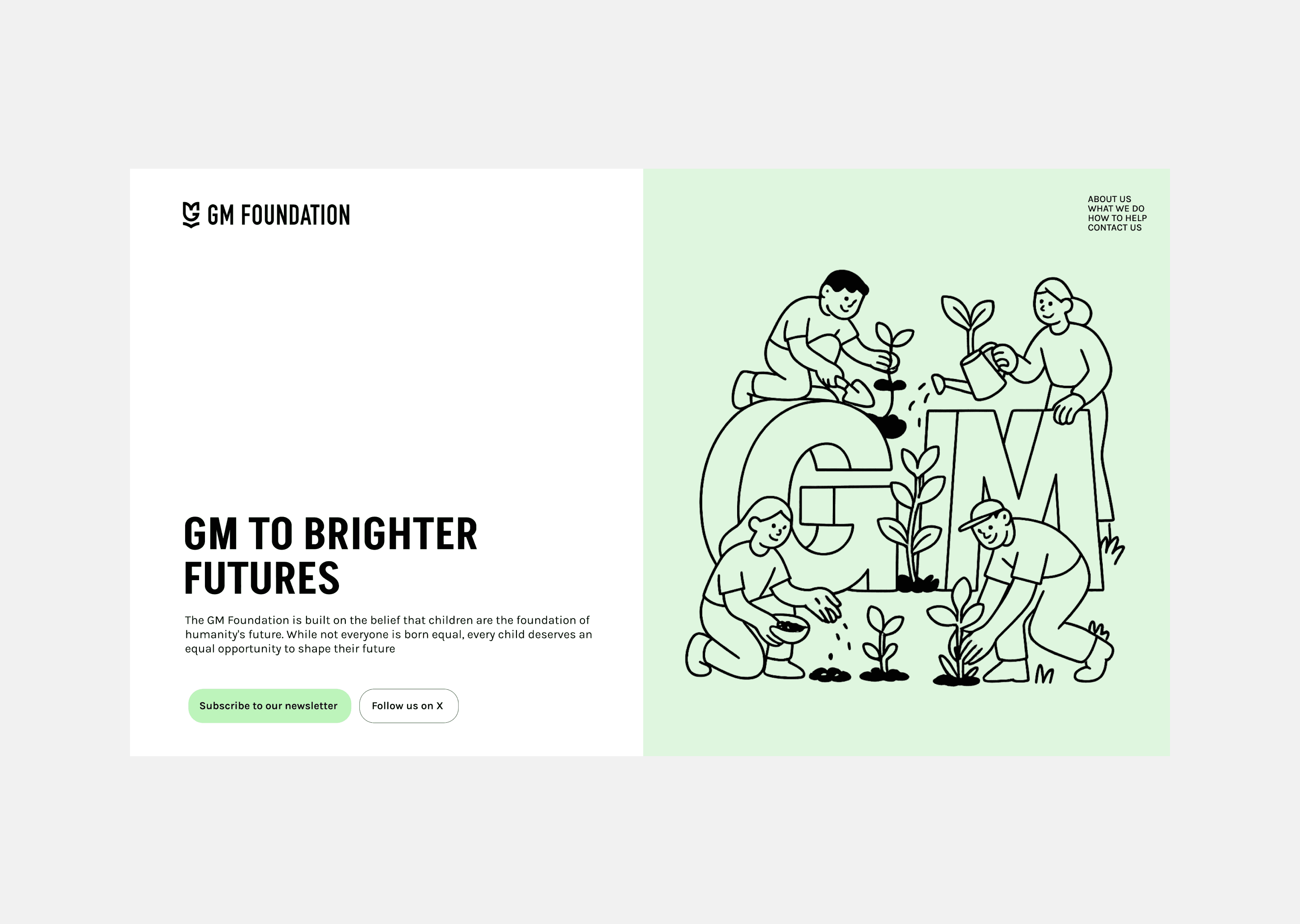 Website hero section with illustration