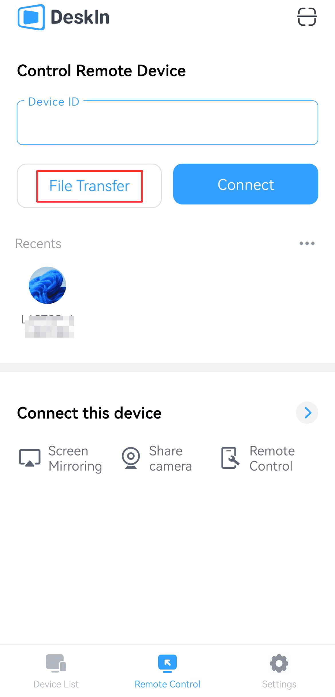 Choose file transfer 