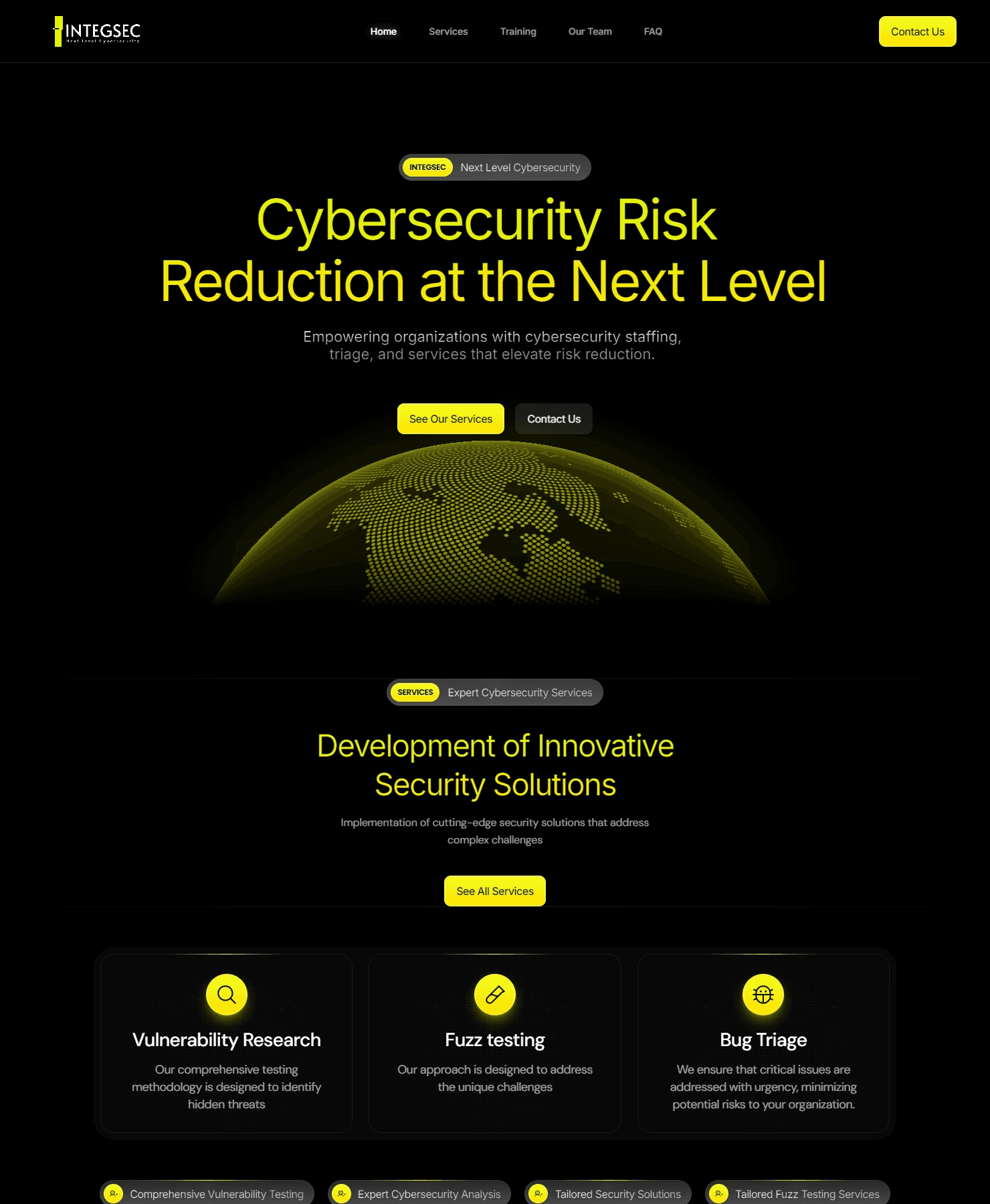 IntegSec Landing Page Sample