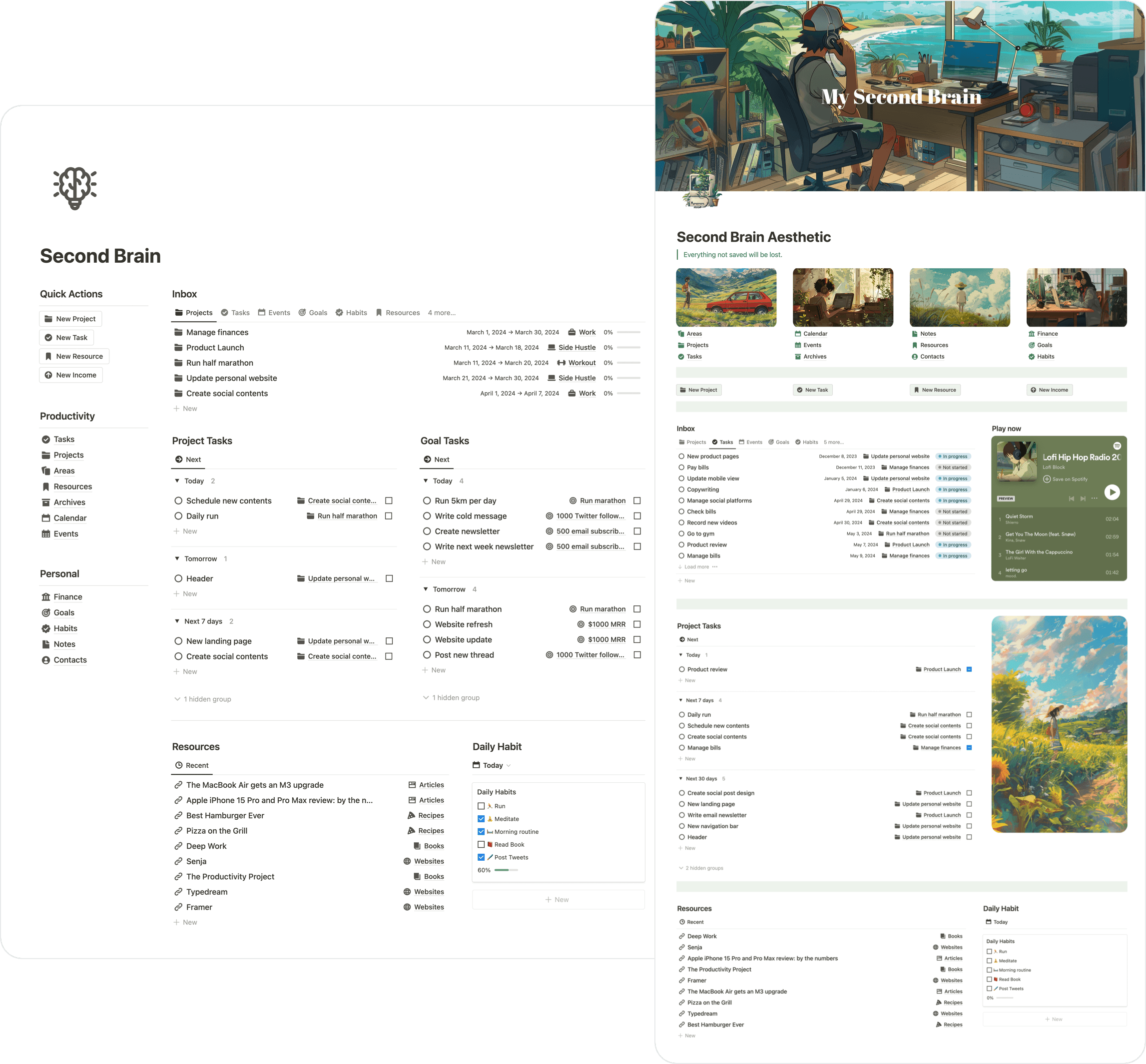 Notion Second Brain Life OS