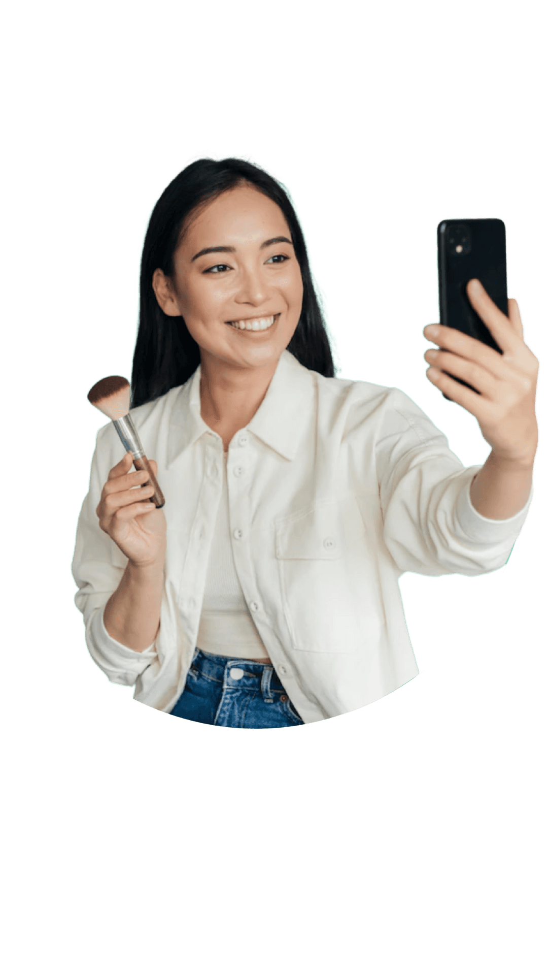 A smilintg girl holding books