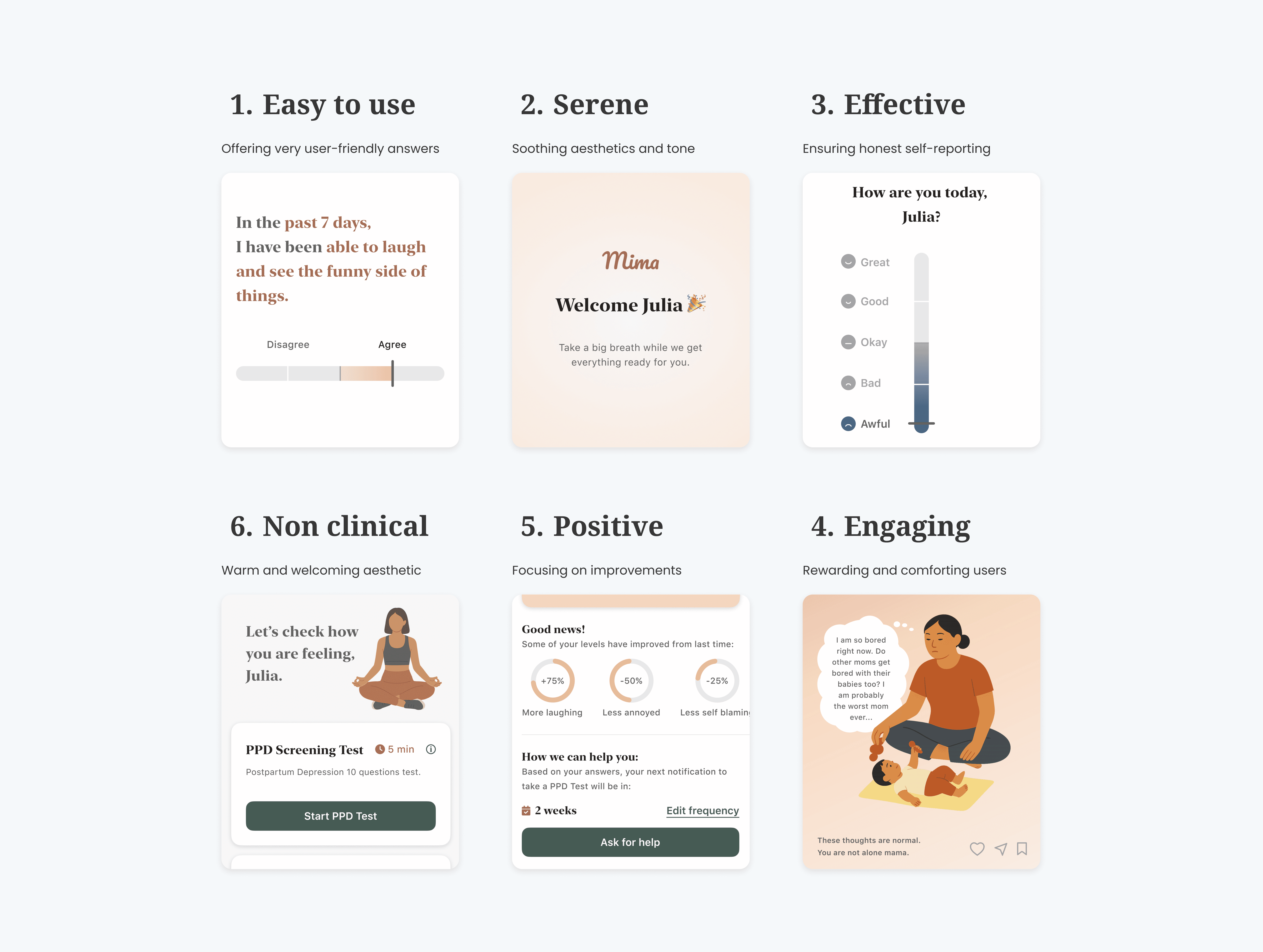 Overview of the original Mental Power onboarding flow, showing four key steps: the first onboarding screen with a text-heavy introduction, a login-focused sign-up screen, a complex routine creation flow with multiple inputs, and a paywall with unclear messaging and pricing presentation.