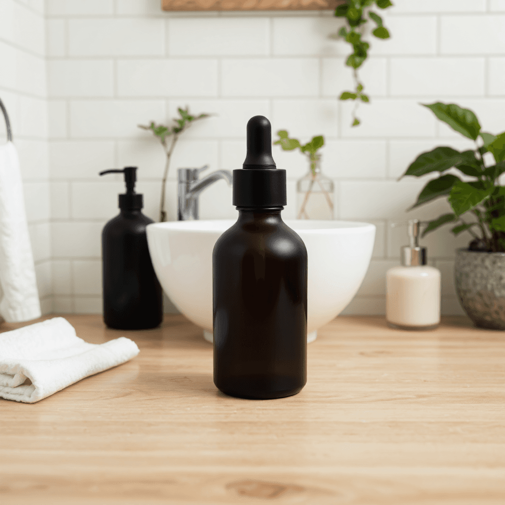 product photography of a bottle of CBD oil, used as a dietary supplement