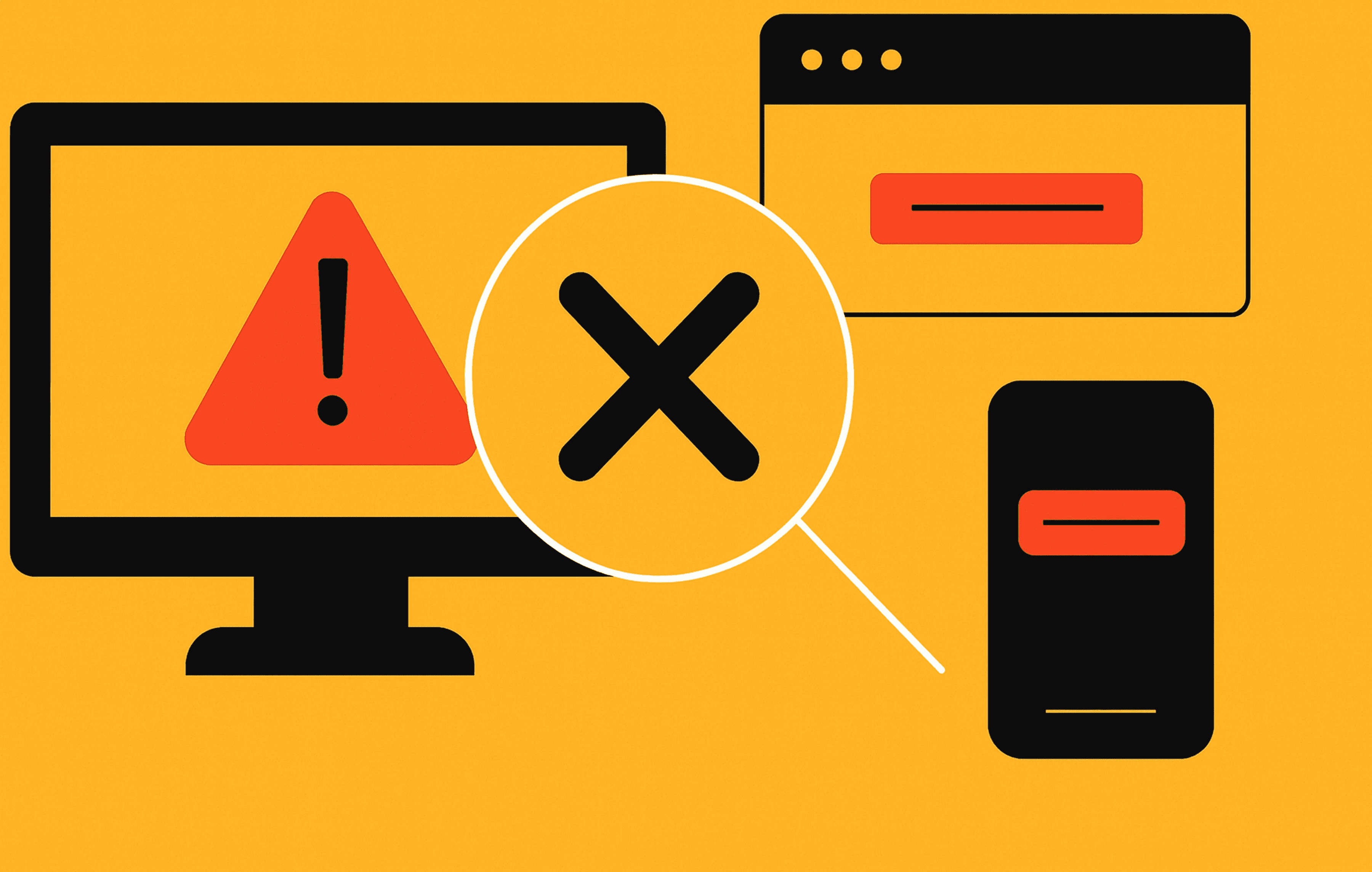 Flowchart showing error detection, messaging, and user guidance in autonomous interfaces