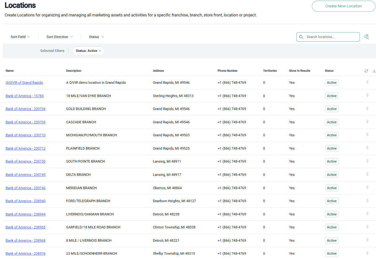 Location management in QIVIR.