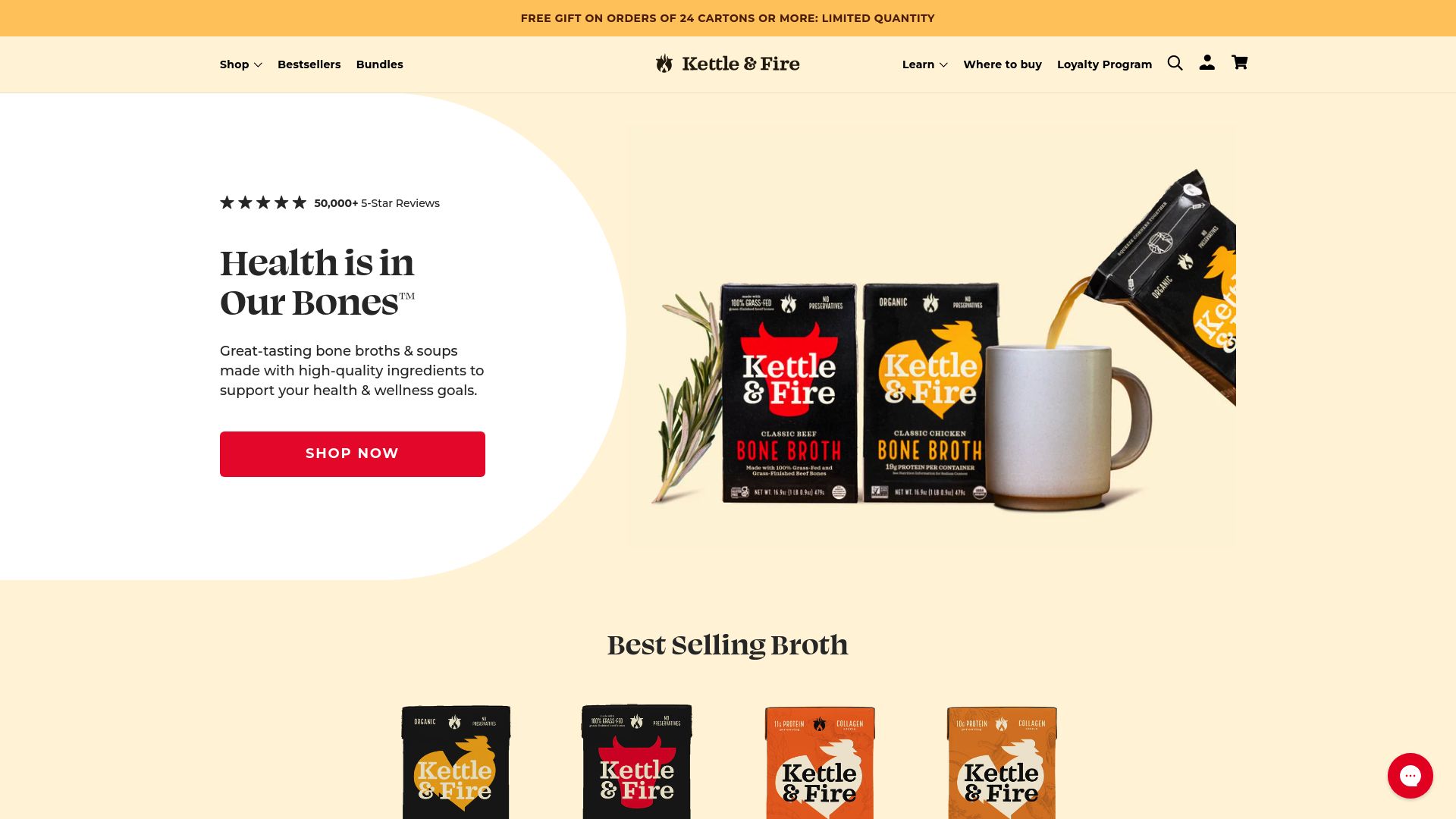 Kettle & Fire ecommerce website design