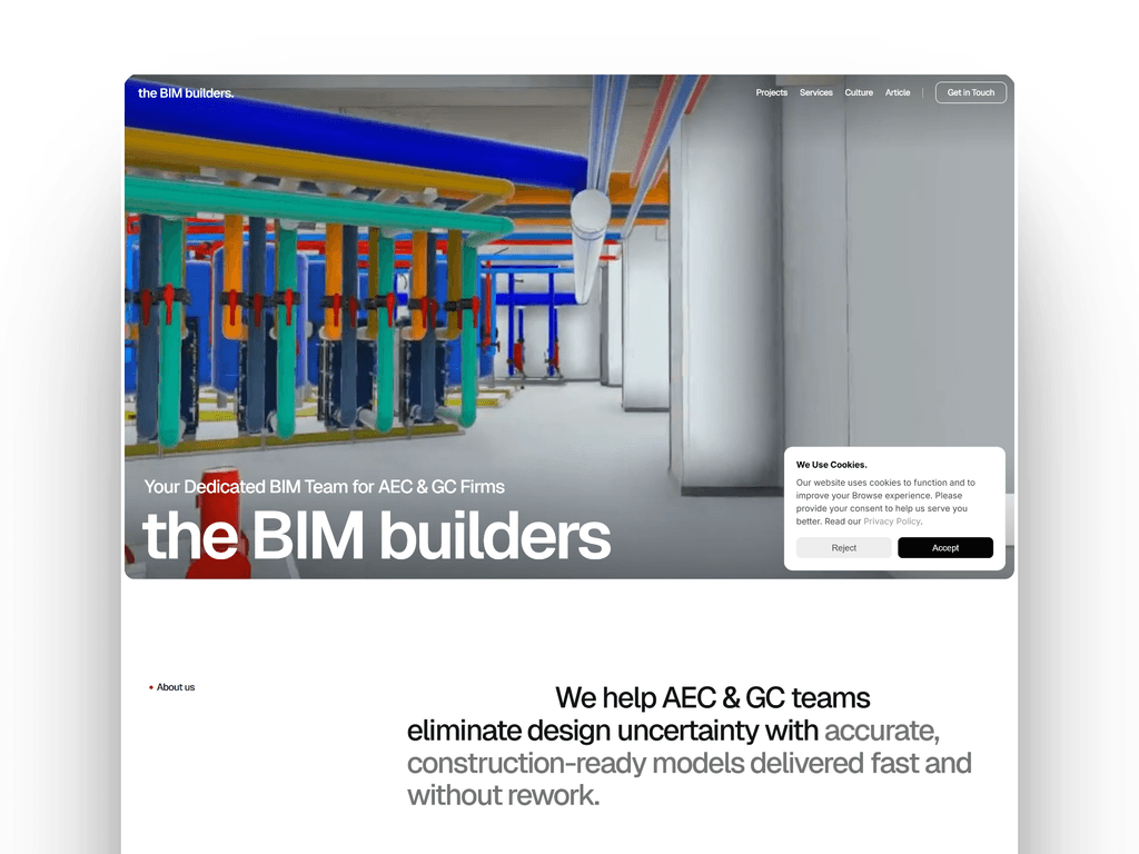The BIM Builders website homepage