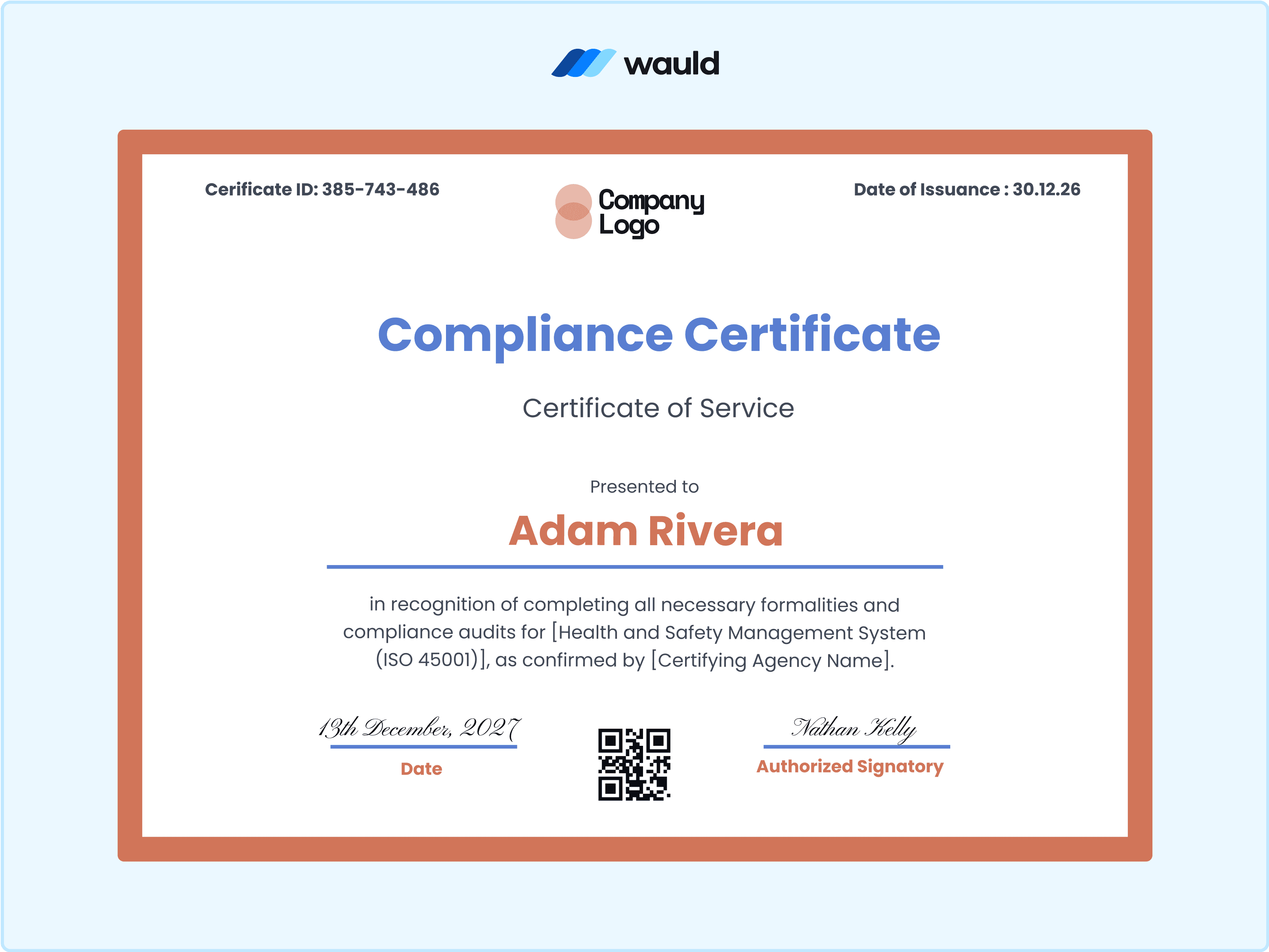 Wauld - Formal and Subtle certificate template&nbsp;