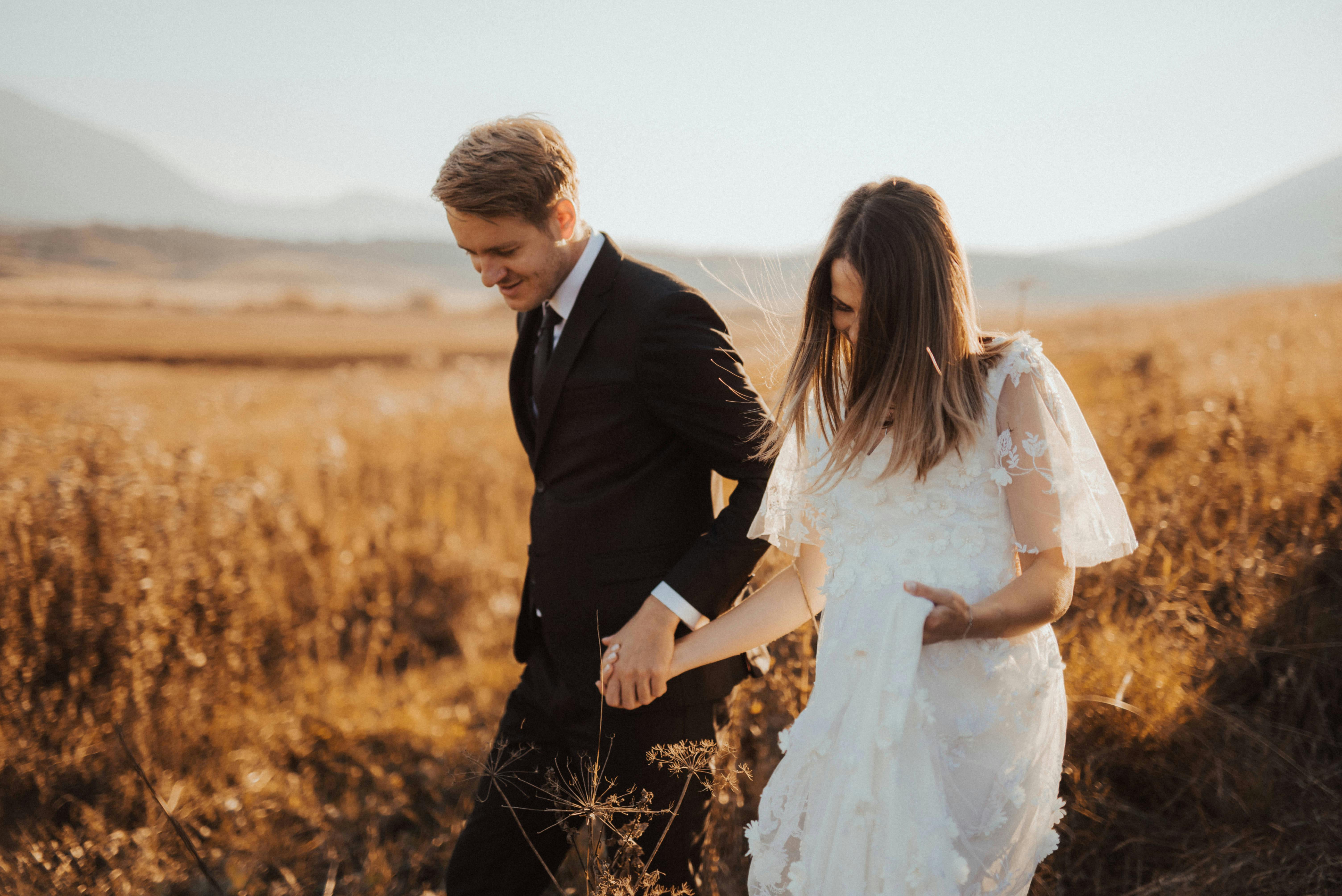 beautiful married couple outdoor