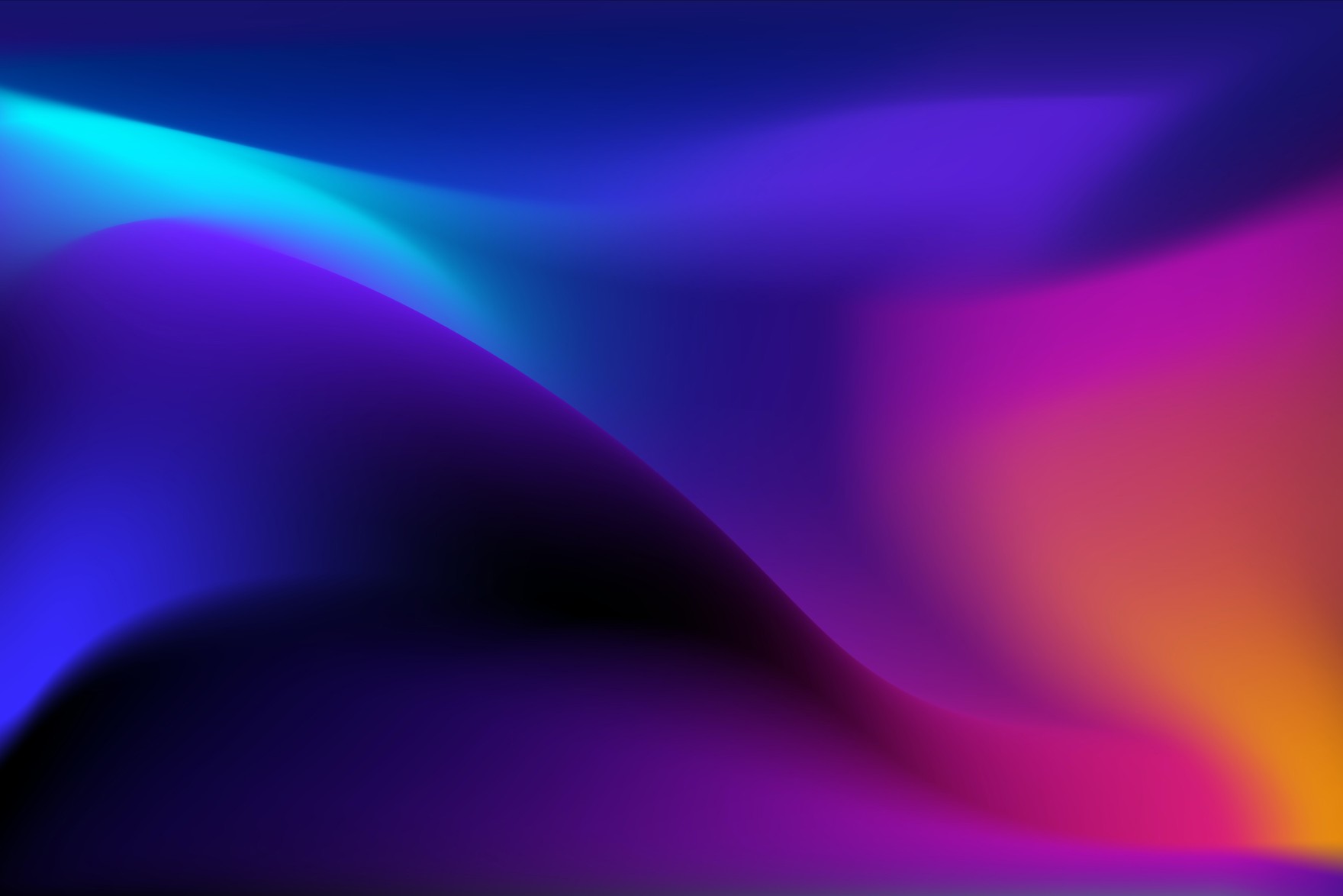 Midnight Mist Wallpaper in a desktop setting, showcasing mysterious and alluring visuals with sinuous color distortions and enchanting gradients, ideal for enhancing desktops, presentations, and digital spaces.