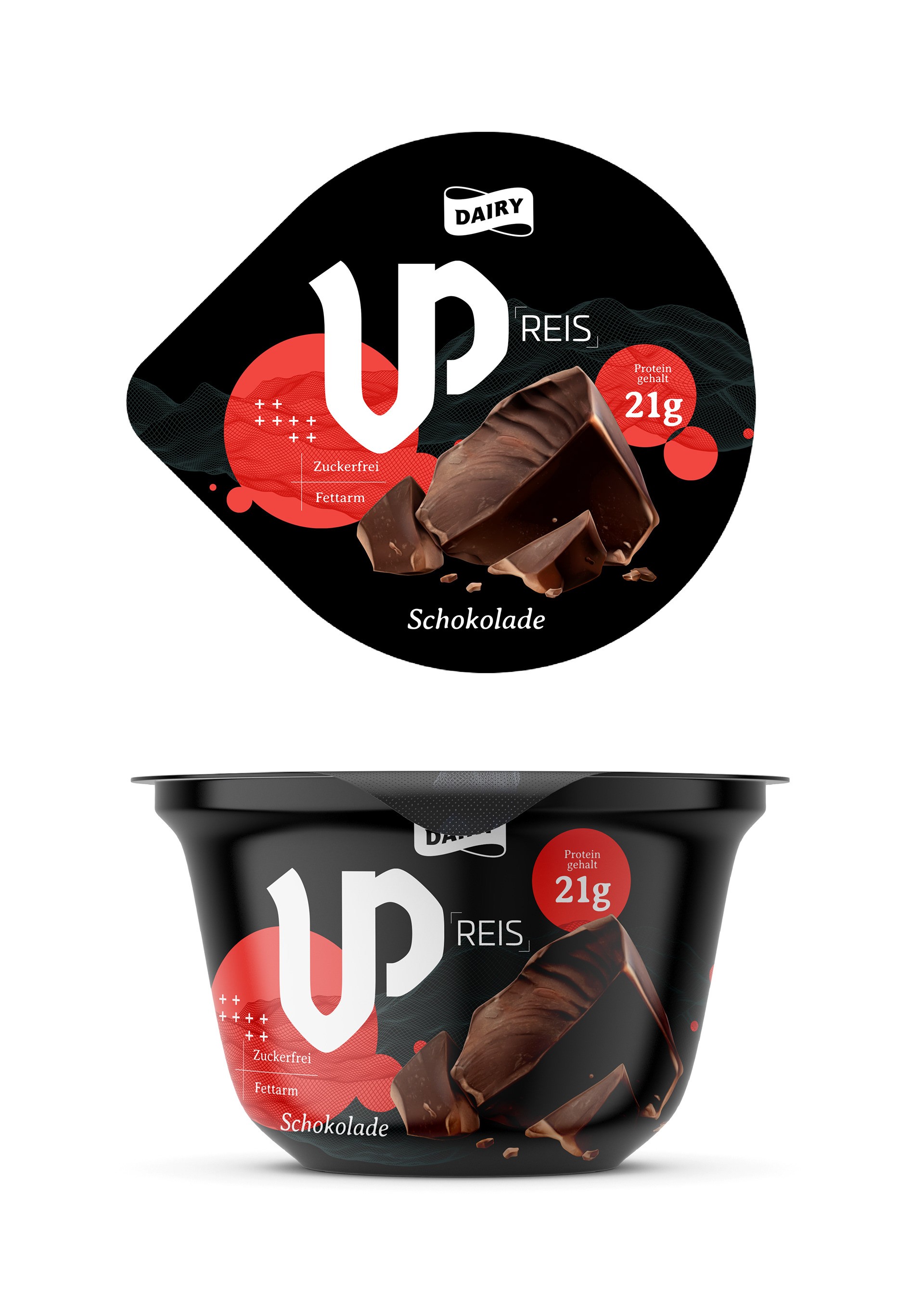 Packaging Design für die Protein Food Linie – lautes, selbstbewusstes Verpackungsdesign mit moderner Typografie und klarer Struktur