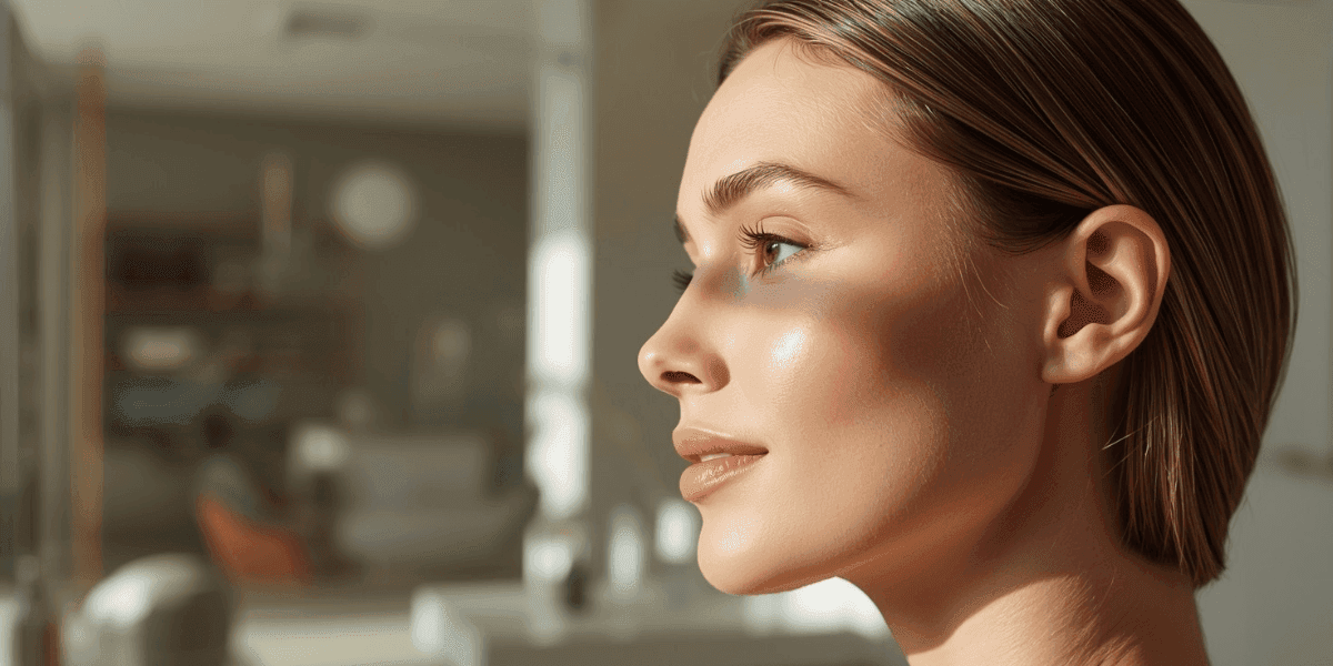 Woman looking at the window thinking