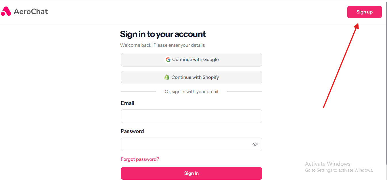 Chatbot for Squarespace Commerce signup