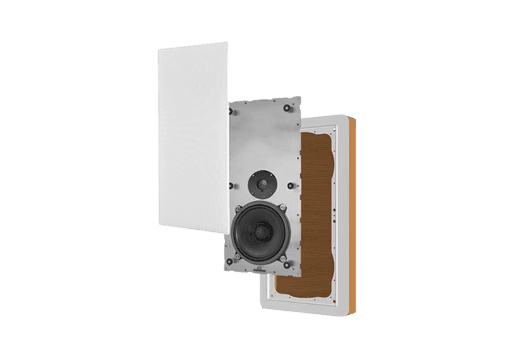 Black smart home device with screen showing time and temp