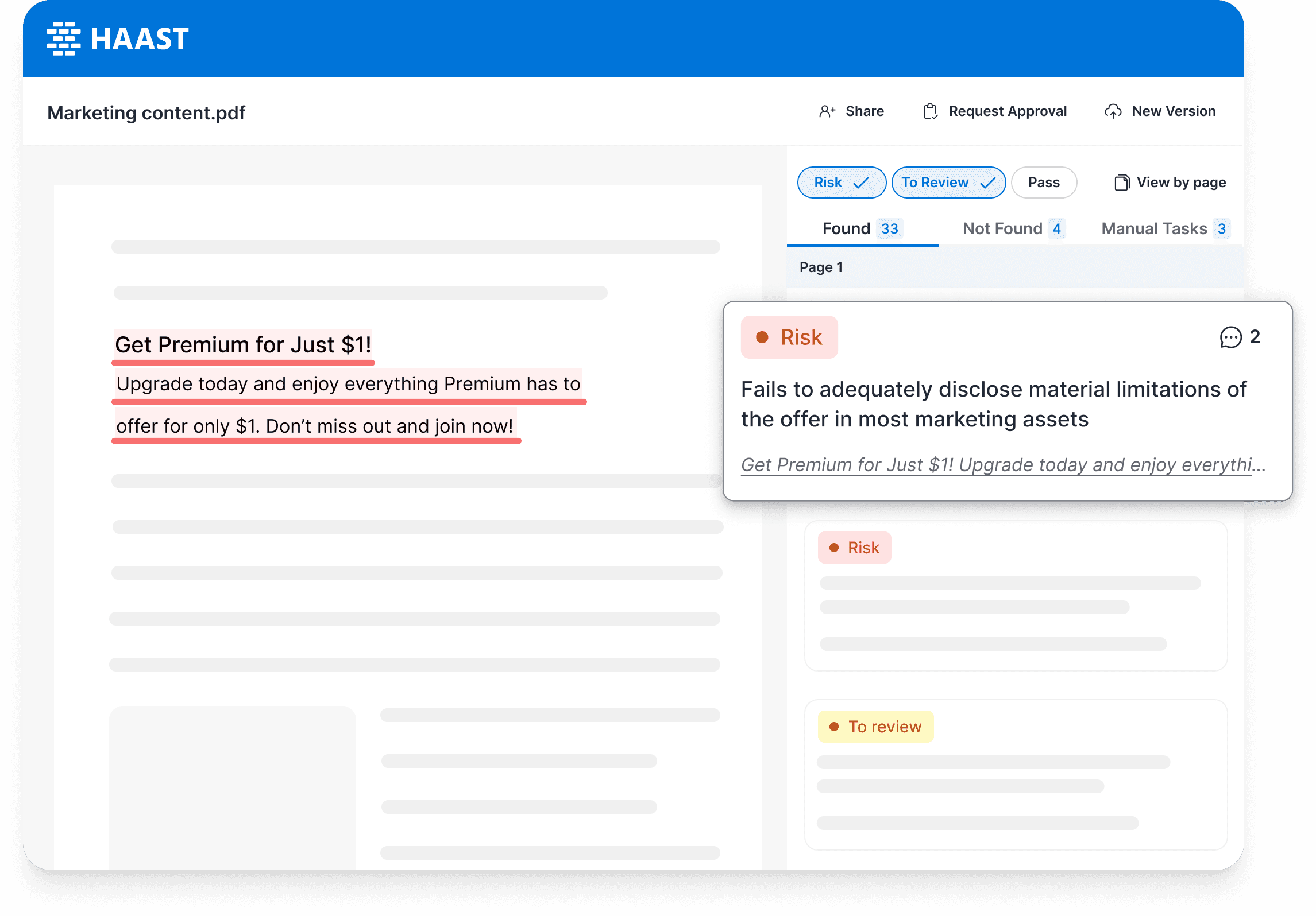 Haast's Review Social Media Compliance Agent
