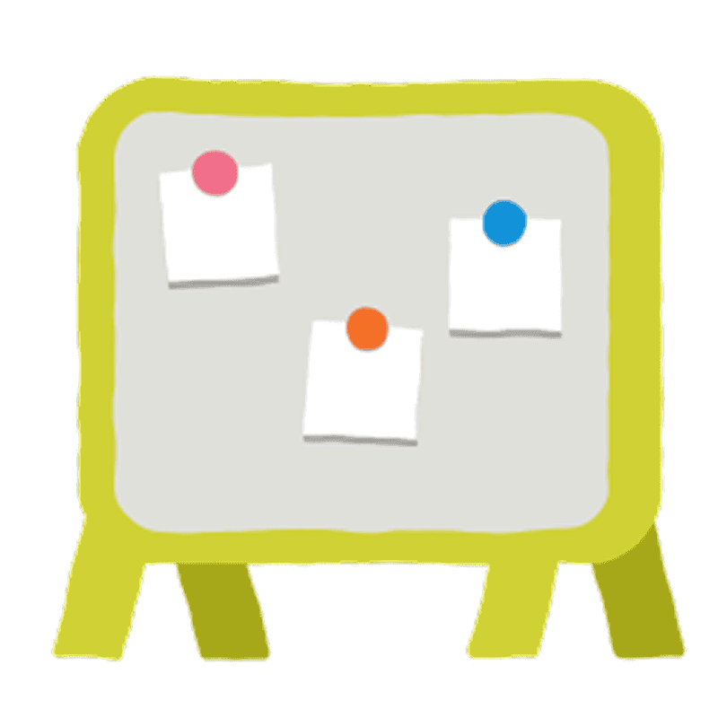 Illustration d'un tableau magnétique.