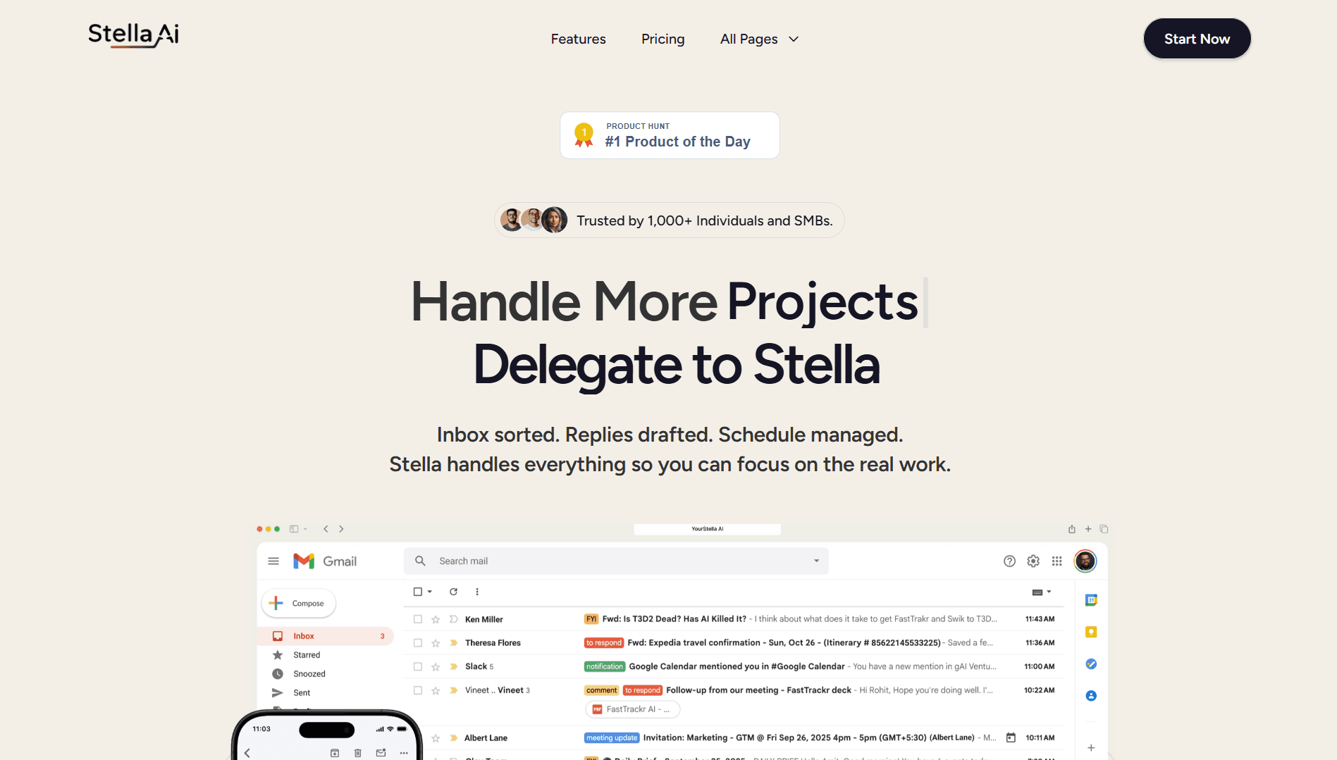 Stella AI Website Snapshot