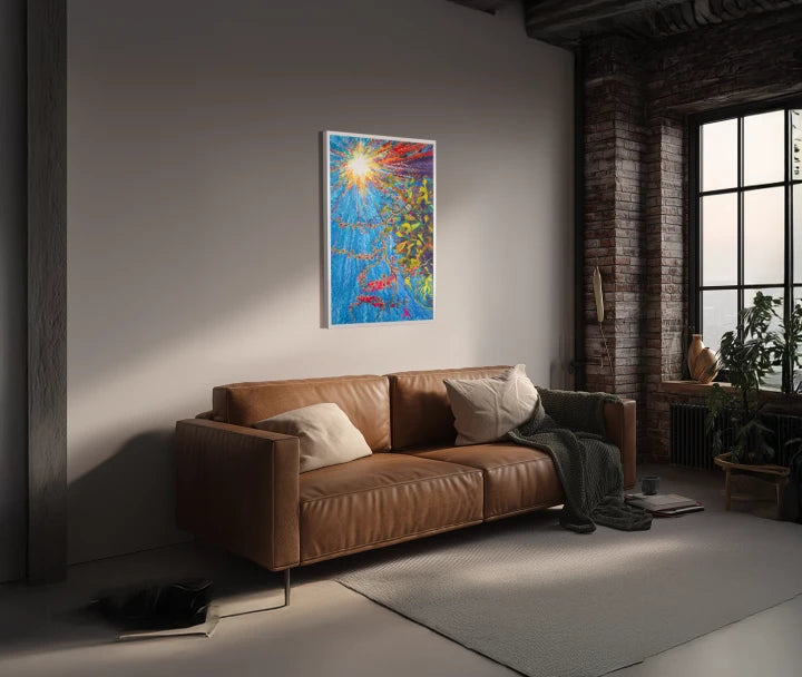 premium art poster and canvas prints, with originals available, from QART , of the artwork " Coralita Pink Flowers "