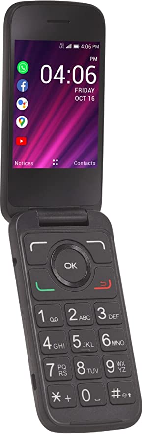 TCL Flip Pro 2 with keypad and simple home screen, showing an affordable flip phone for digital detox and distraction-free use.