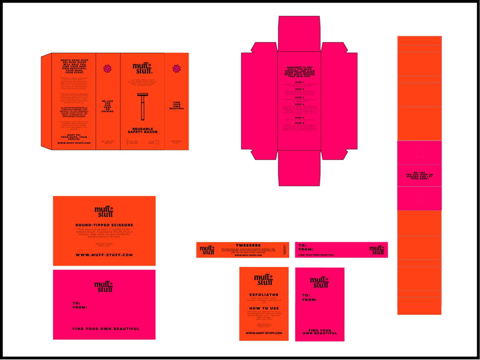 Colorful Packaging Design for Muff Stuff