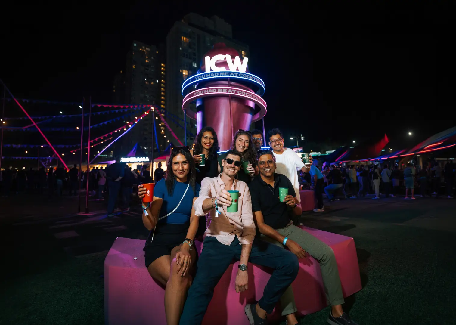 Streetside billboard with flyposters of the Batch.Works brand and illustrations