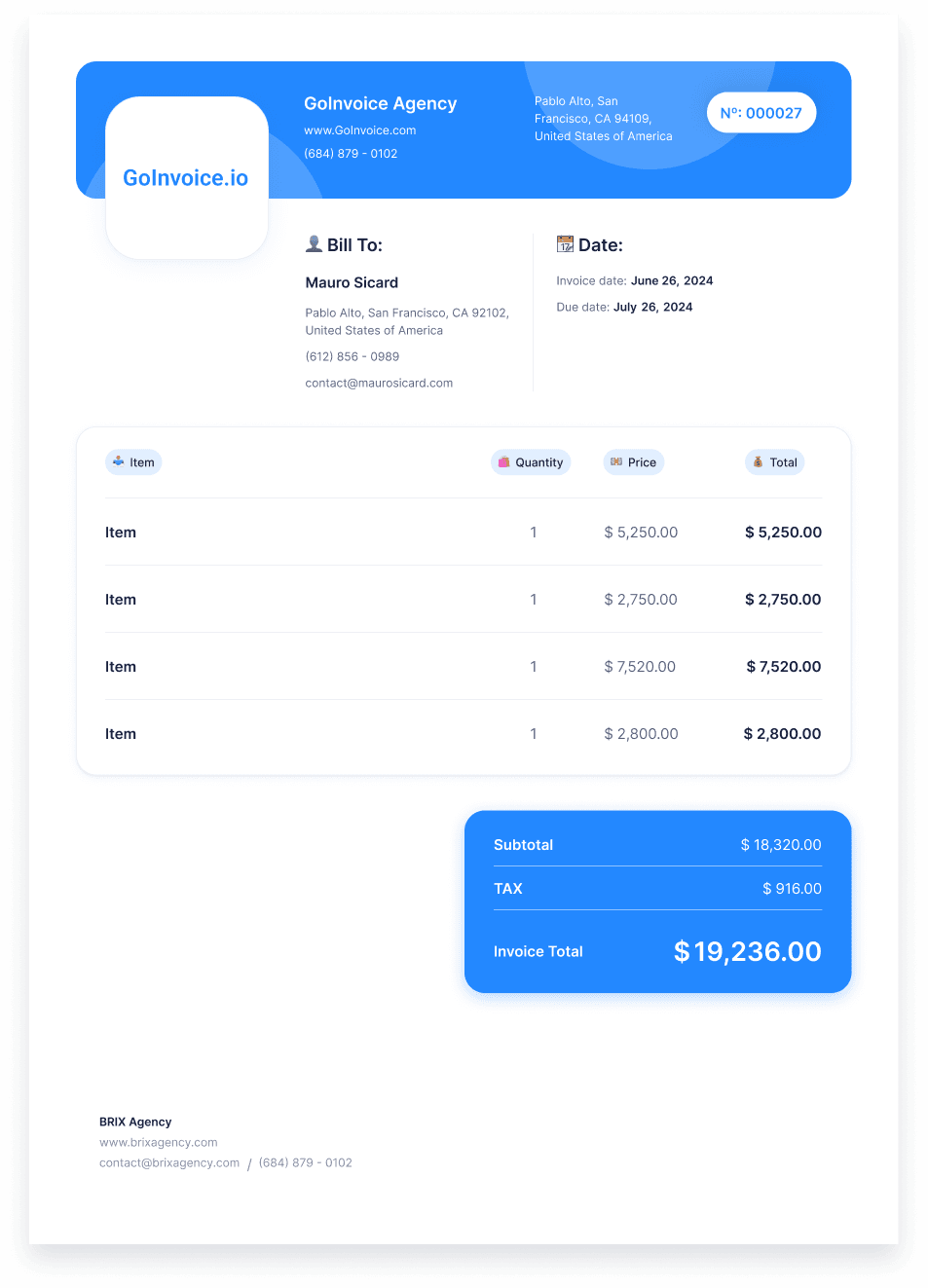 Site Clearance Invoice