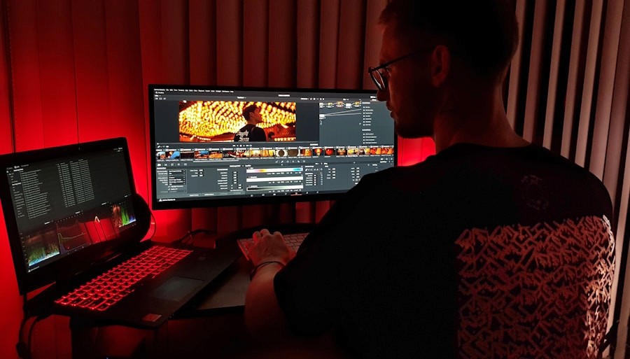 Editor de vídeo em ambiente criativo