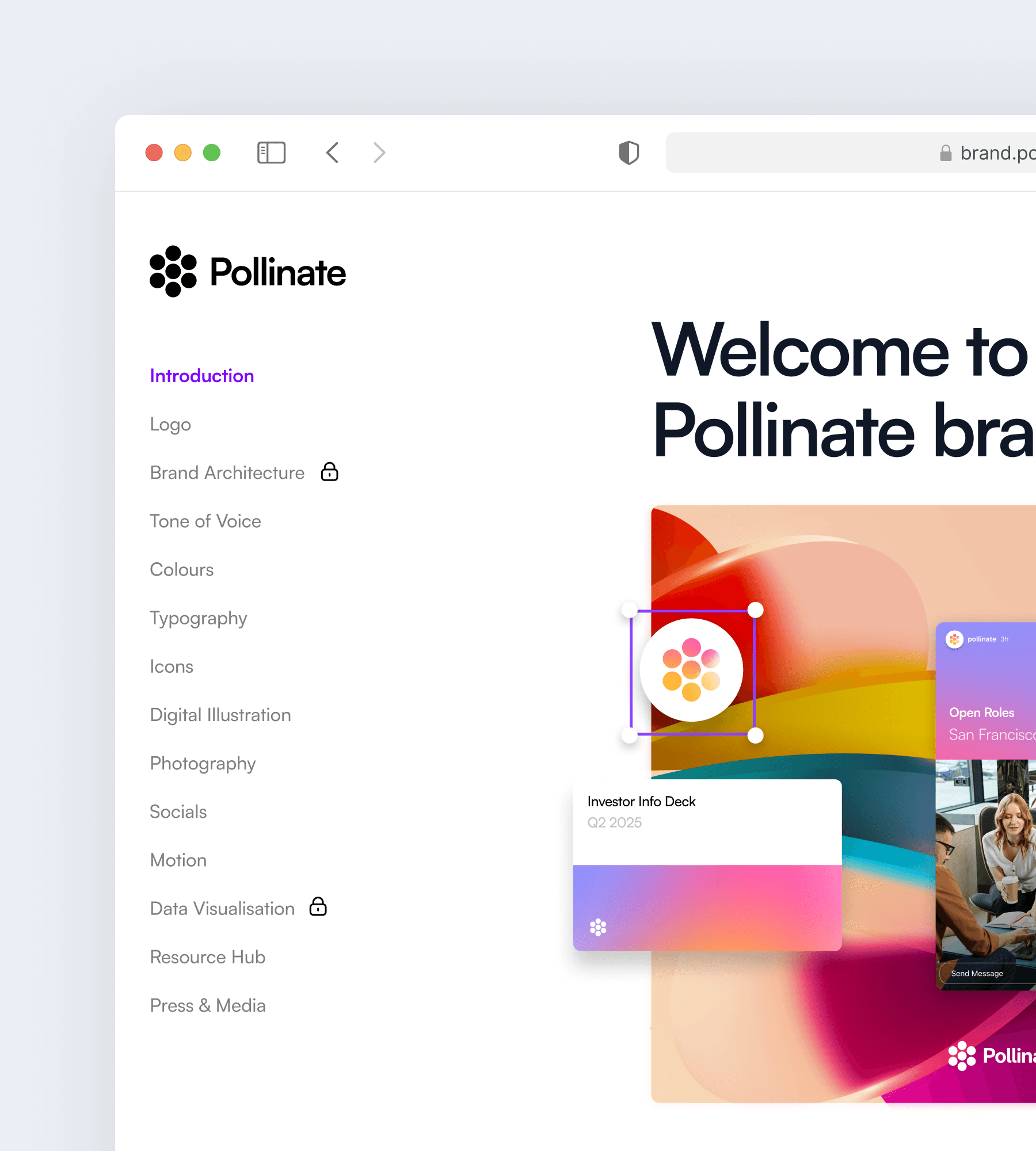 various brand elements showcasing designer use cases