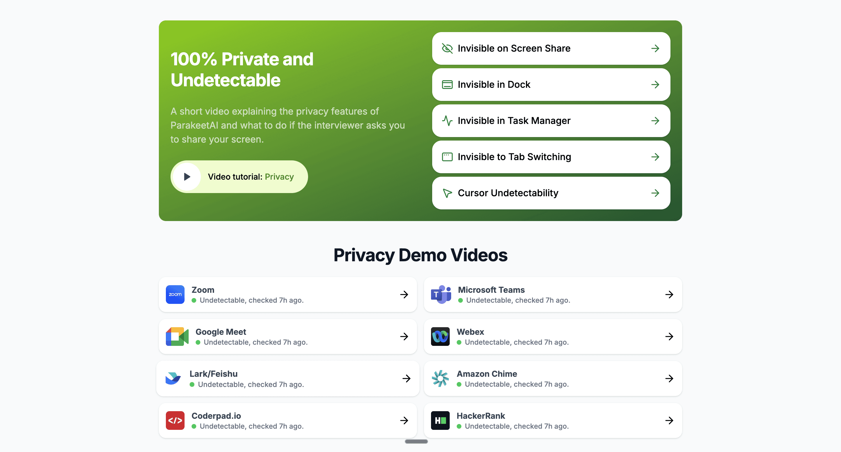 Parakeet AI Stealth Mode