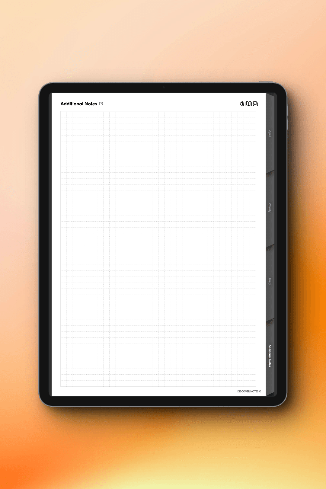 iPad showing April Planner additional notes section
