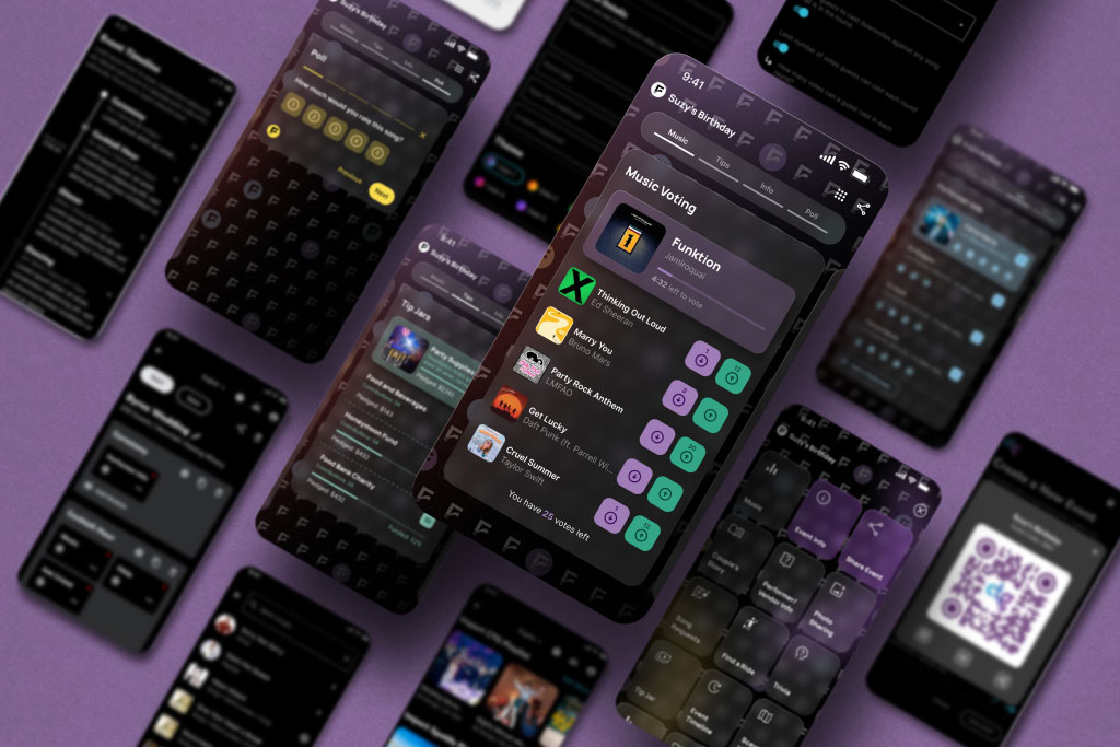 Funktion App screens