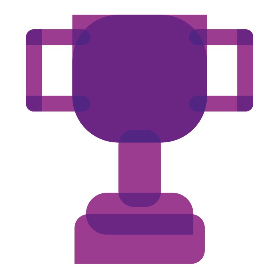 Stylized icon of a trophy