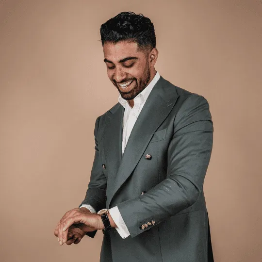 Man with blurred figure behind him