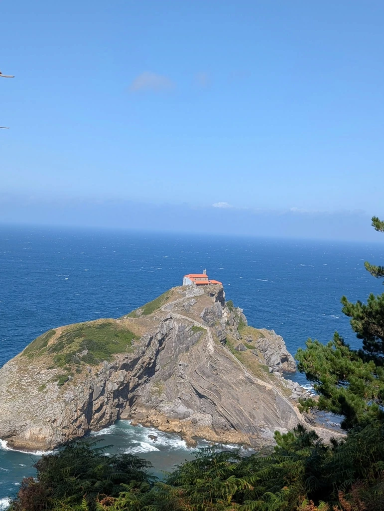 San Juan de Gaztelugatxe hermitage and its stone staircase above the sea