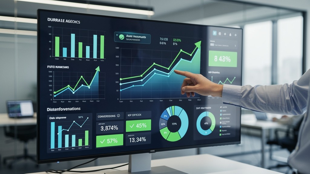 Analytics dashboard showing sales performance metrics