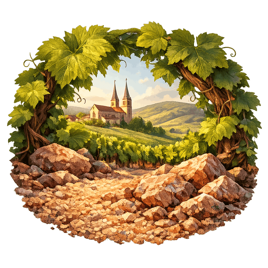 Detailed graphic of the Régnié wine region.