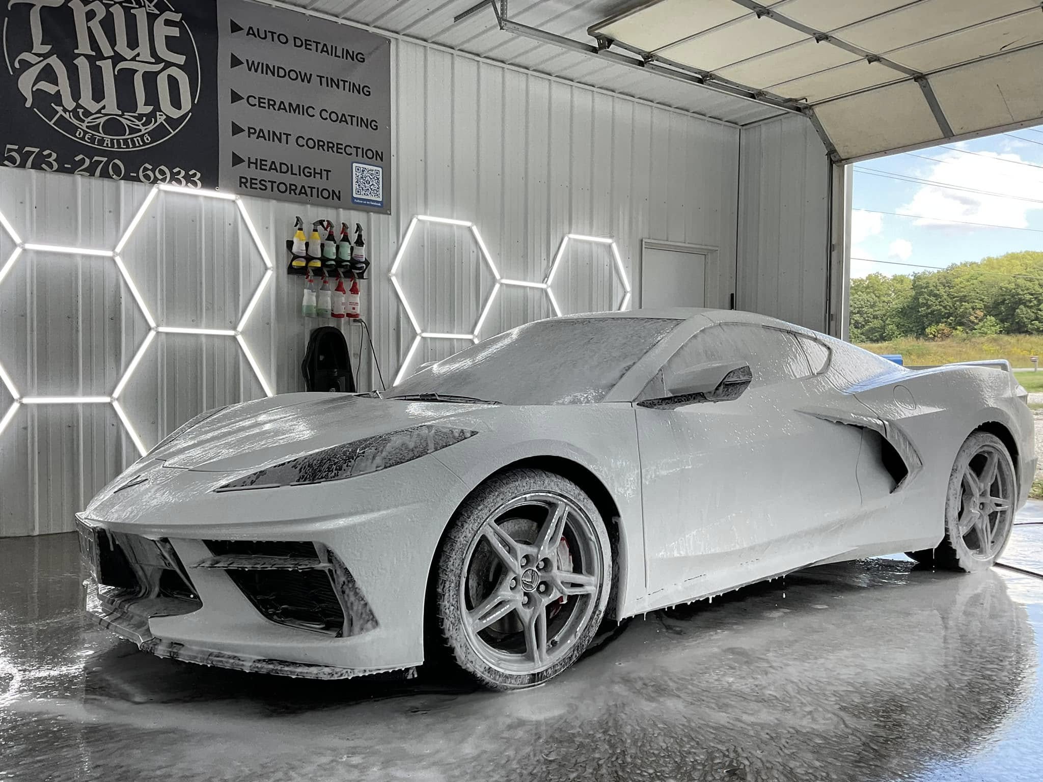 C8 corvette while getting a detail