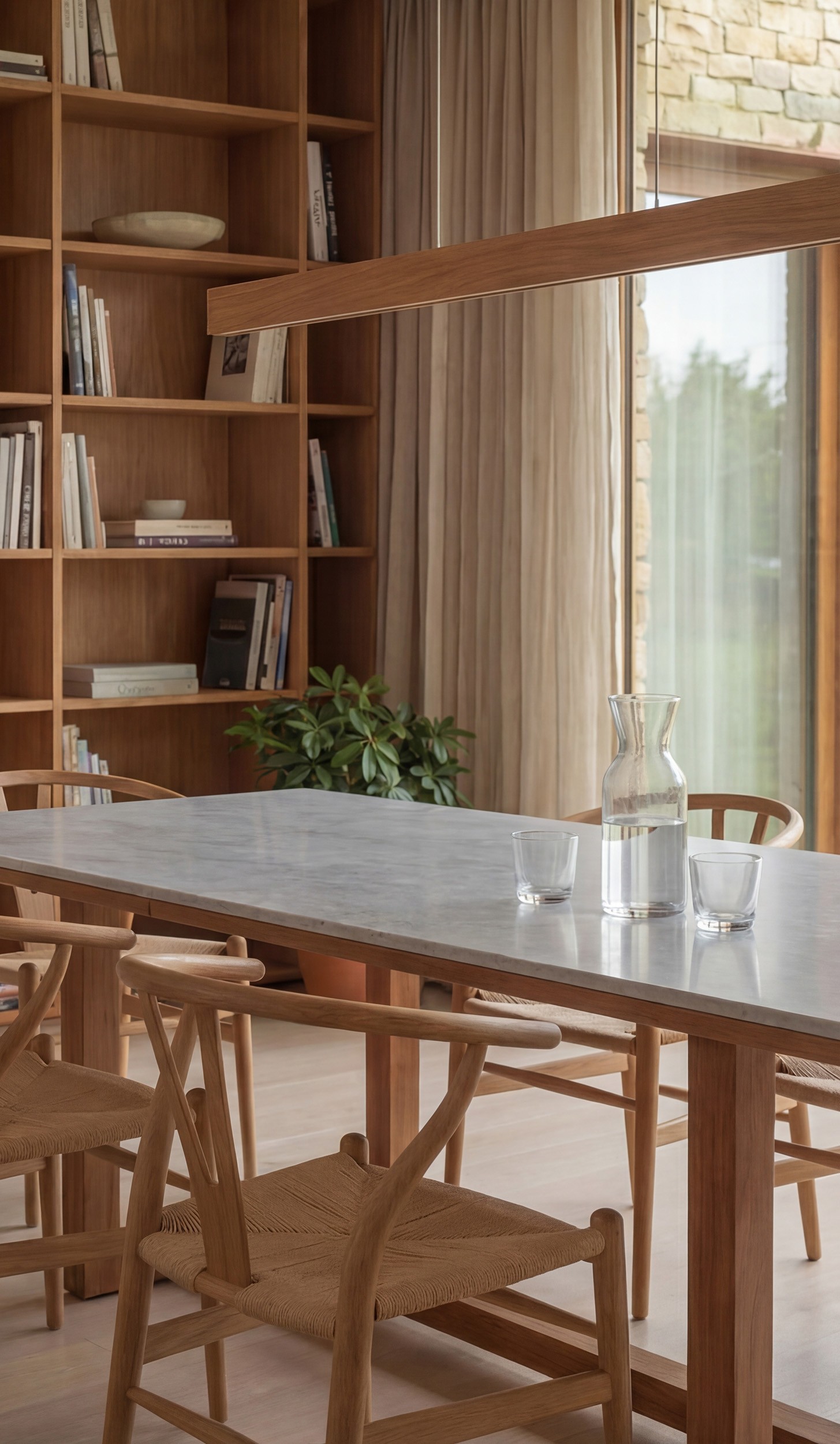 Small workshop with a metal table in the middle