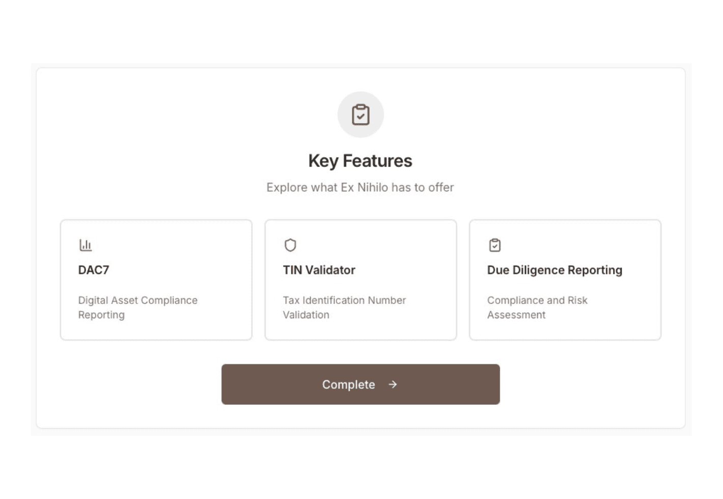 Dashboard van het Ex Nihilo DAC7 Compliance Platform ontwikkeld door MSTR, waarop de real-time status van belastingrapportages, TIN-validatie voor 27 EU-landen en de directe koppeling met Digipoort zichtbaar zijn voor platformexploitanten.