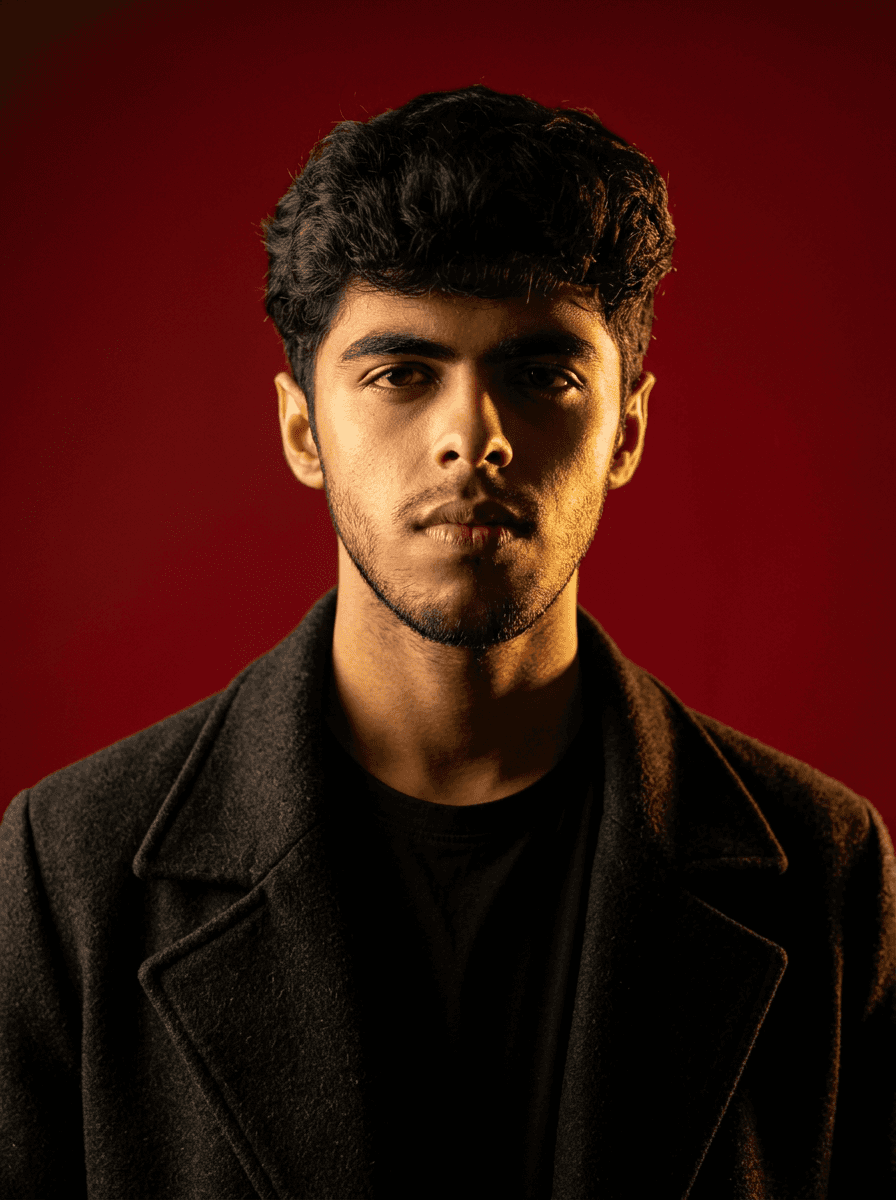 man standing beside wall