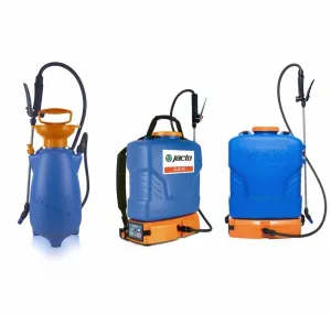 handheld sprayer with a long nozzle, hose, and adjustable strap