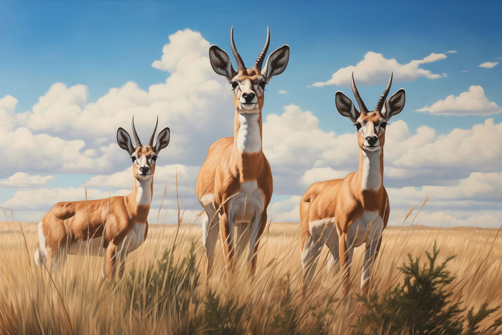 Folk Fable AI gazelle painting print