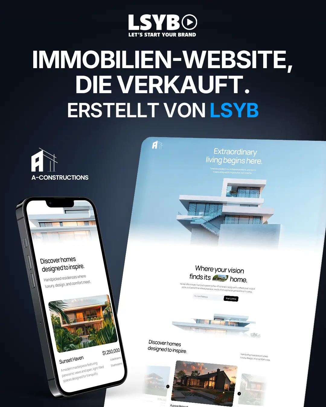 Responive Website Design für Immobilienfirma