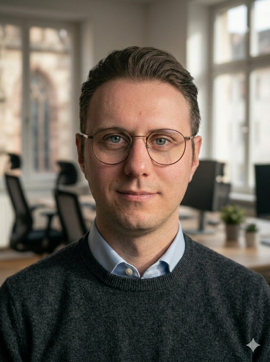 Close-up of a dark green leaf showing its textured surface and central vein against a muted background.