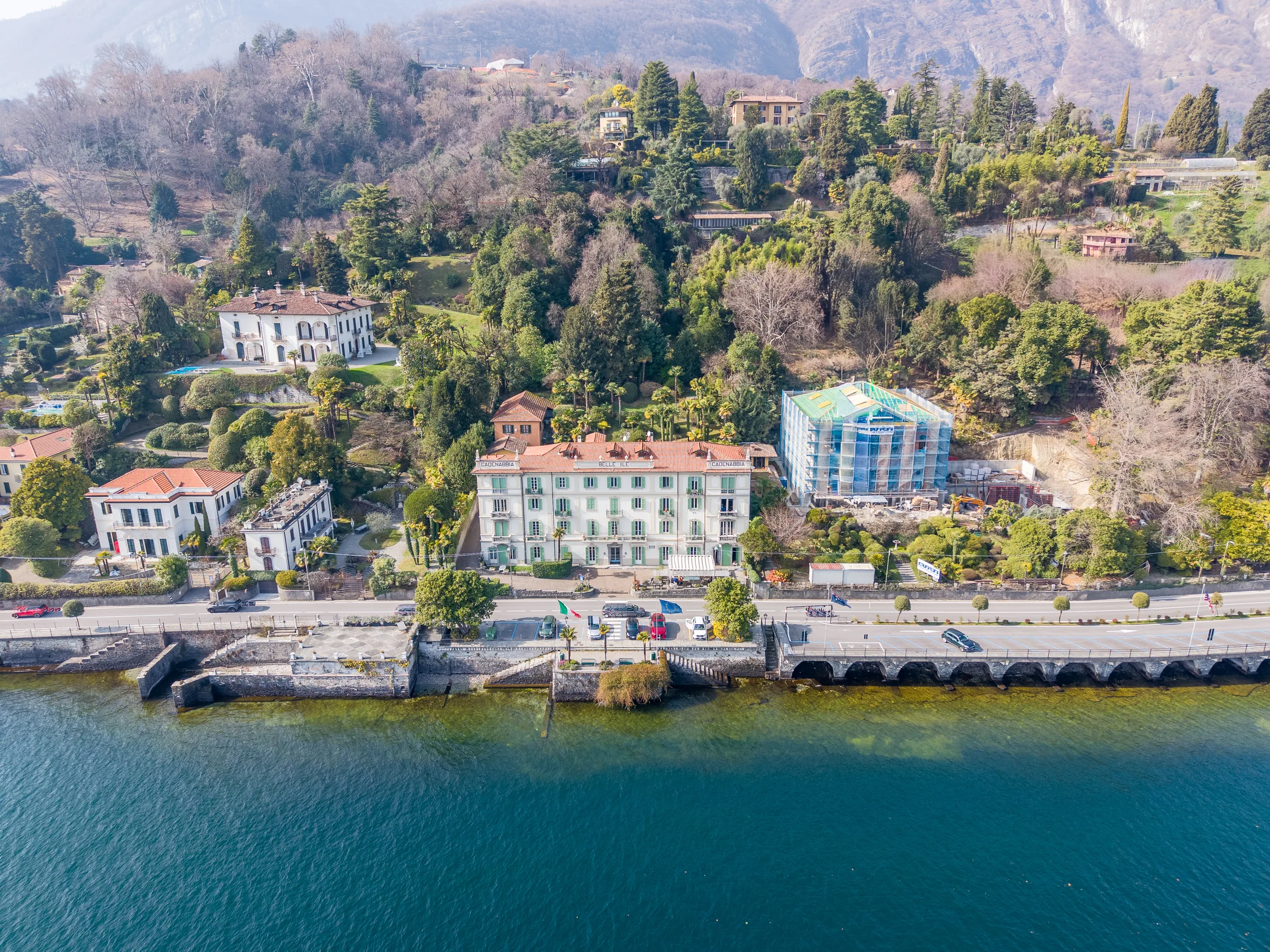 Lakeside residence seen from above — Lake Como, Italy. Photography by Yunes Calore.