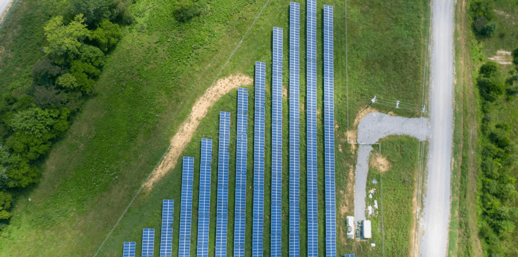 Aerial view of solar farm