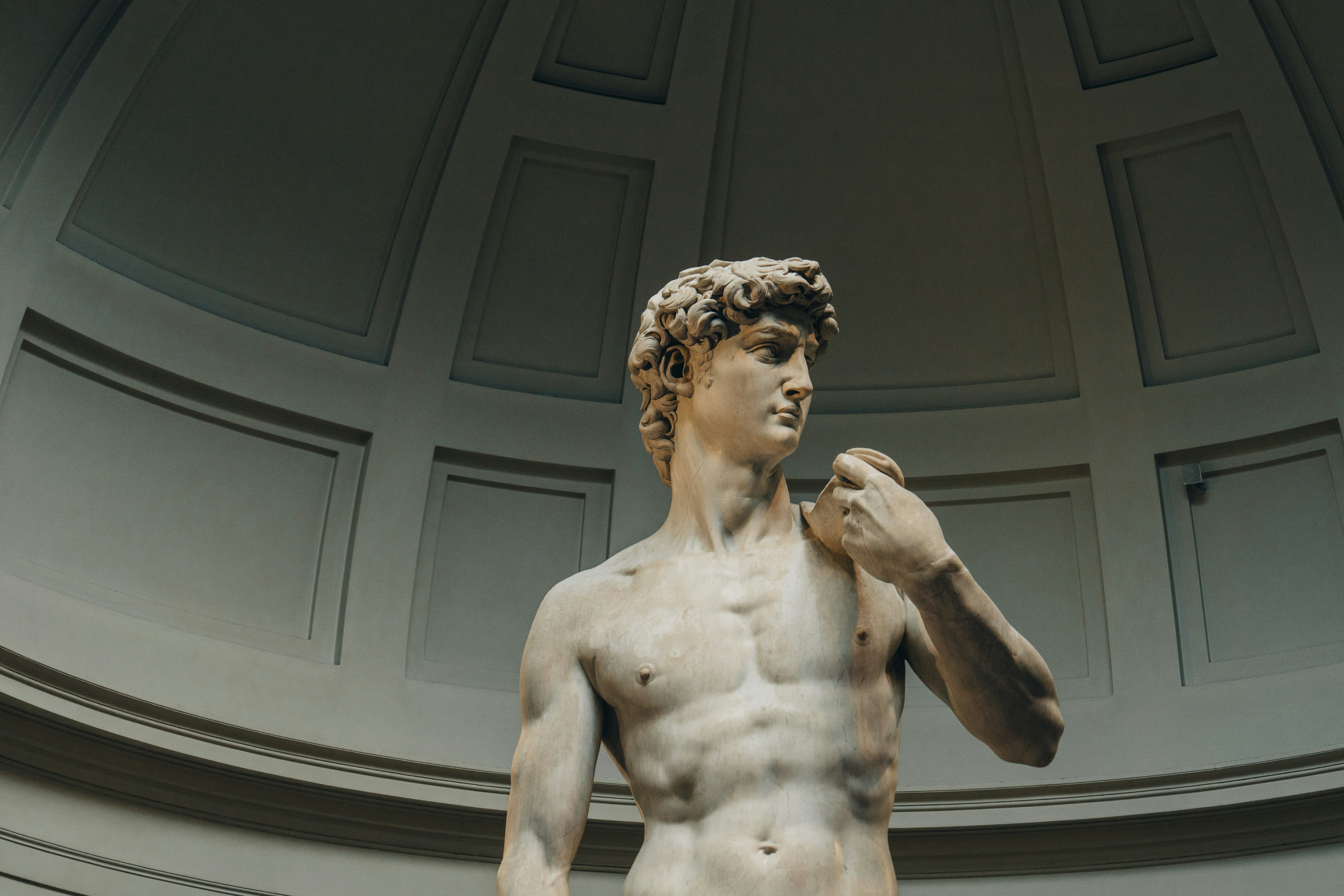 Michelangelo's david statue in a museum