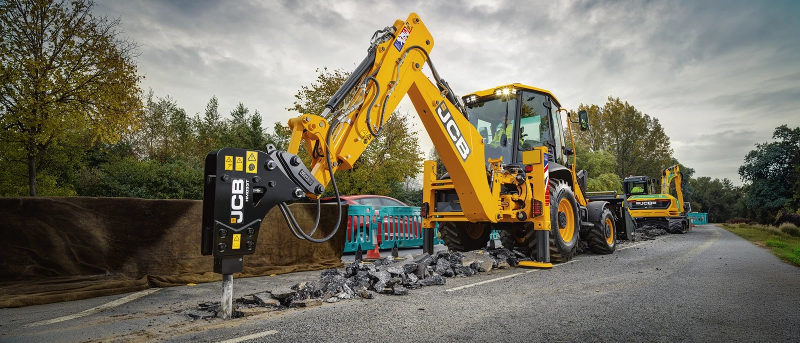 WHDX groundworks machine on a residential construction site