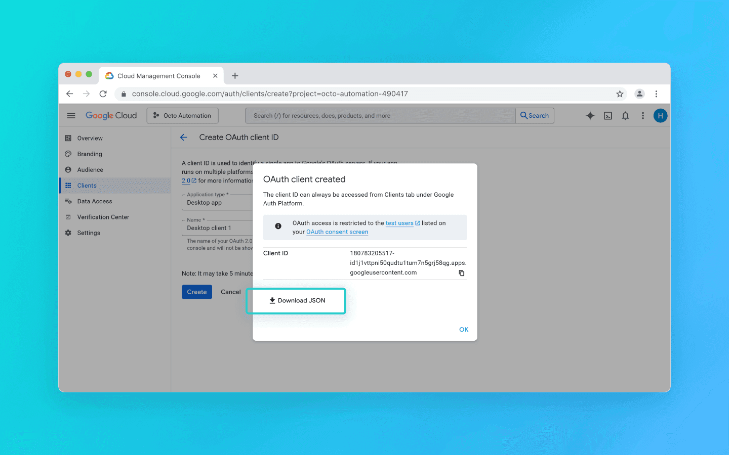 Download the JSON file from it.