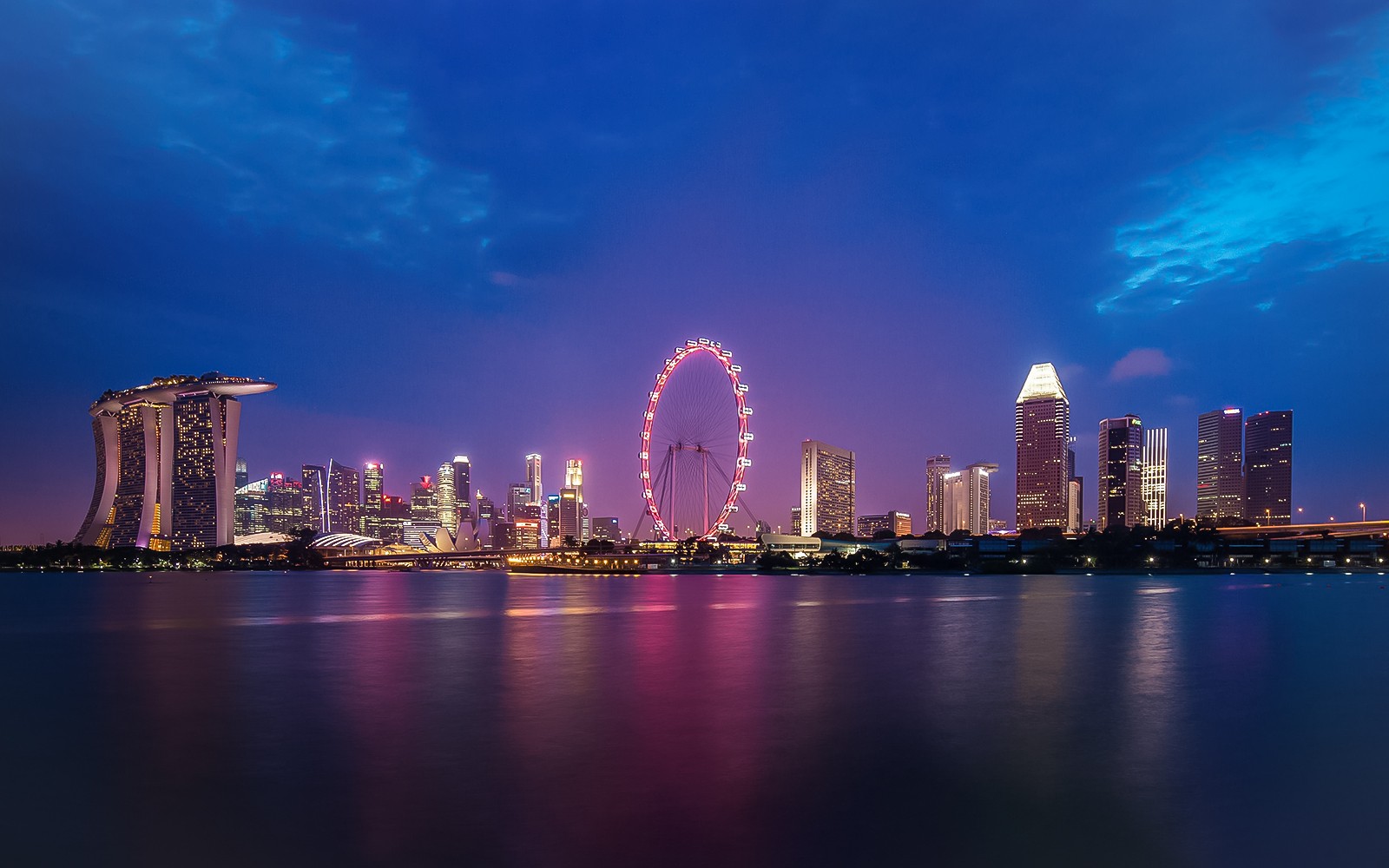 Singapore Flyer dining experience with city skyline view.